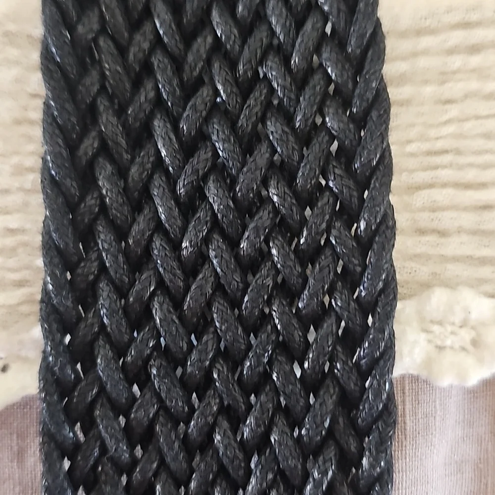 Black Woven Belt Womens Sz Sm 90s Y2K Bold Casual Summer Spring Casual Boho EUC